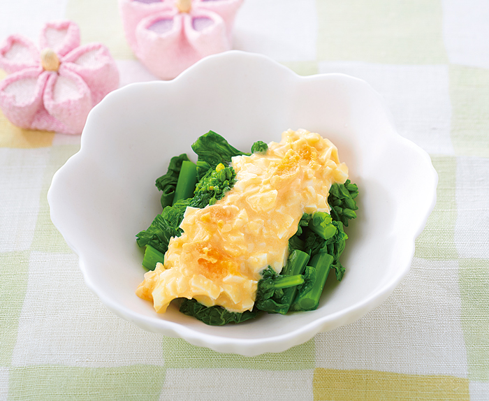 菜の花のレシピ３選 子どもにも人気 おひたしのアレンジや卵 マヨネーズと合わせた彩りレシピ 小学館hugkum