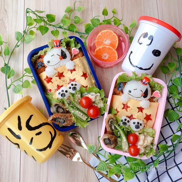 キャラ弁のすごい画像 スヌーピー のオムライス弁当 あげてけ