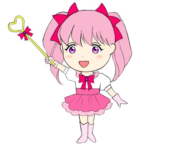 女の子を向けのアニメ作品もピンクを基調とした衣装を着たキャラクターが多い印象。