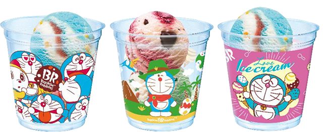 ドラえもんとサーティワン アイスクリーム 期間限定発売 アイスクリーム どら焼きや ドラえもんカラーのアイスクリームで新作ドラ映画をおいしく堪能 小学館hugkum