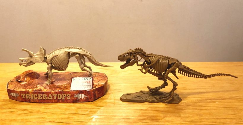 人気恐竜 トリケラトプス と ティラノサウルス の超リアル骨格プラモを作って遊べる 小学一年生 小学8年生付録 小学館hugkum