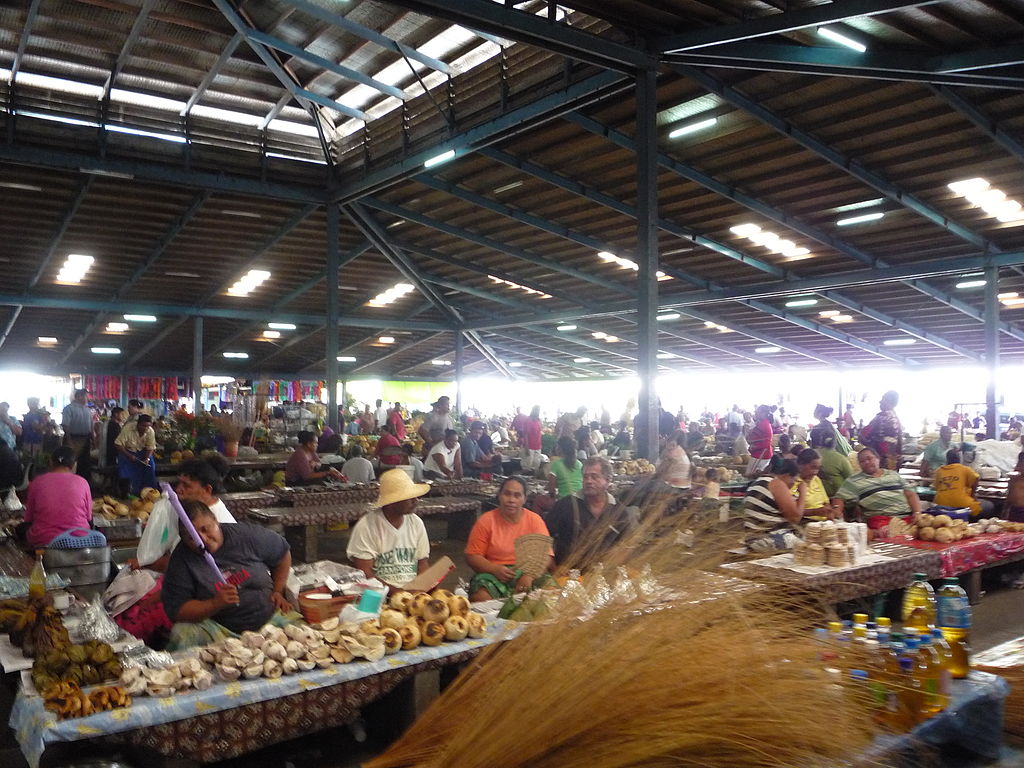 首都アピアの市場。