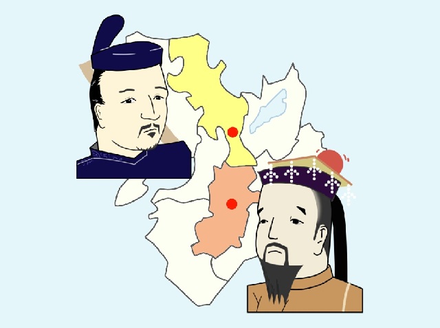 足利尊氏が擁立する京都の北朝と、後醍醐天皇が開いた吉野の南朝、ふたつの朝廷が存在することに。