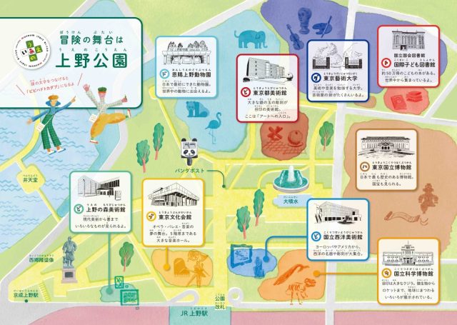 上野公園内の９つのミュージアム。(提供：Museum Start あいうえの)