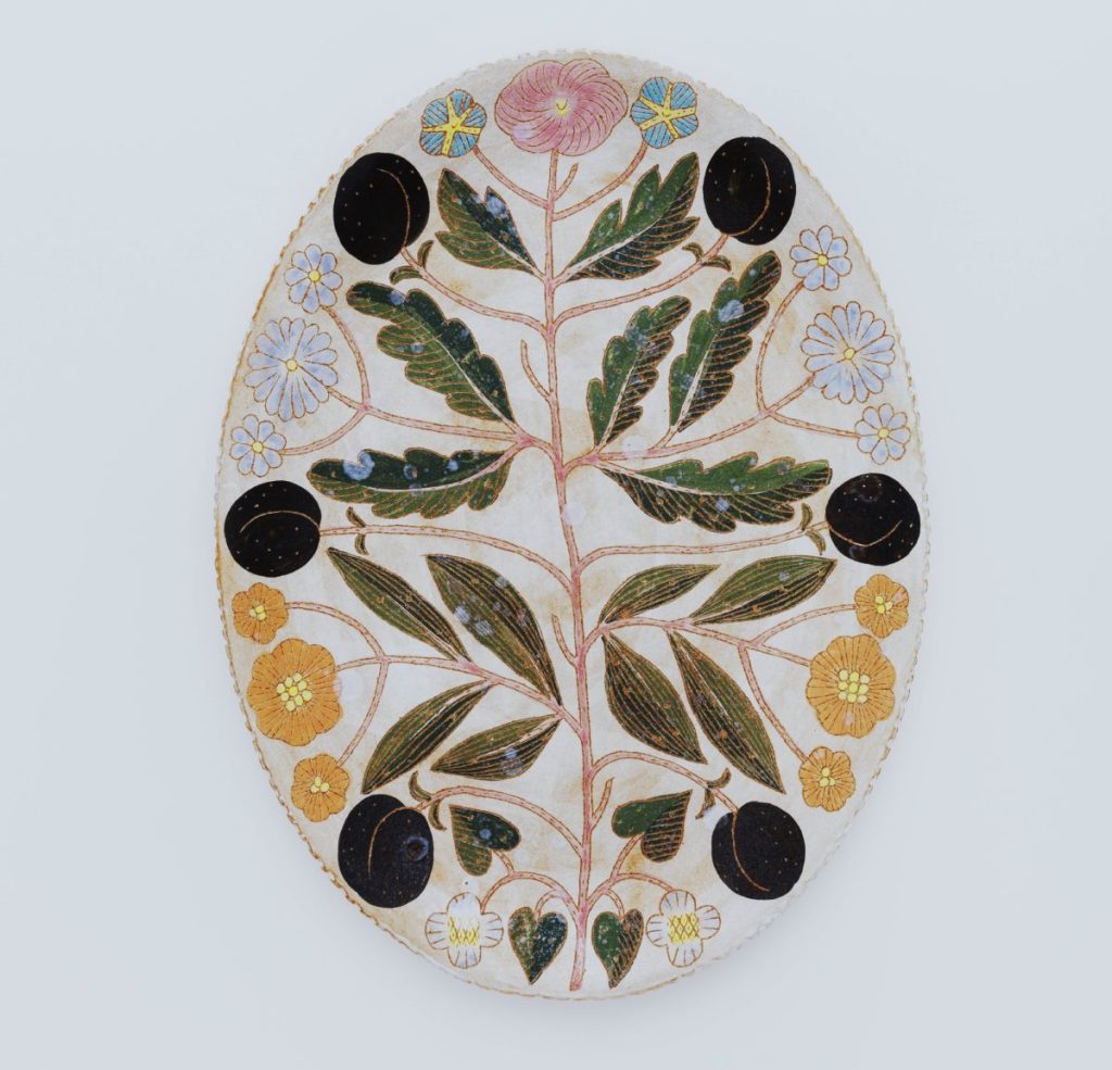 【新作早割】鹿児島睦（Makoto Kagoshima) 手描き　皿　オーバル　花 食器