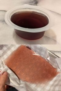 写真上は、豆腐の空き容器を使用しています。