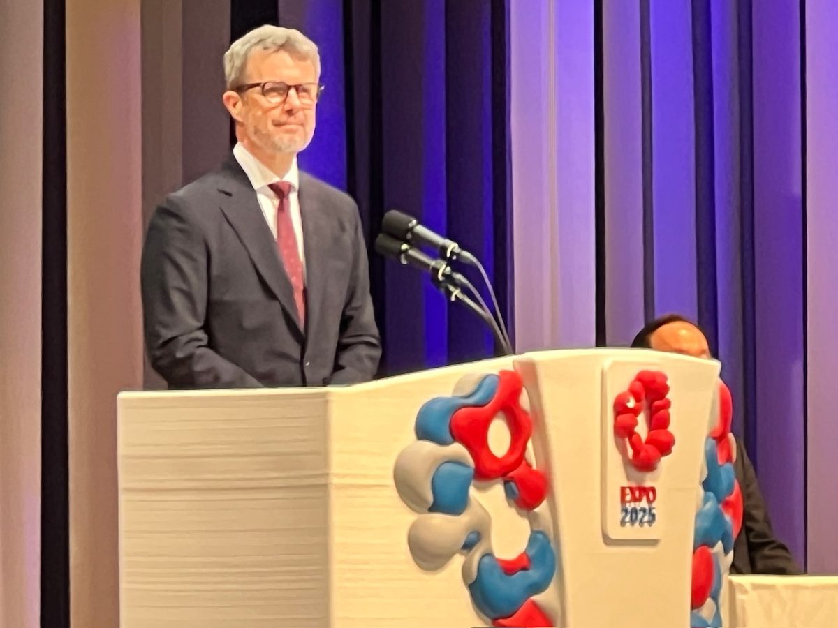 デンマークのナショナルデーのセレモニーで挨拶をする国王のフレデリック10世。