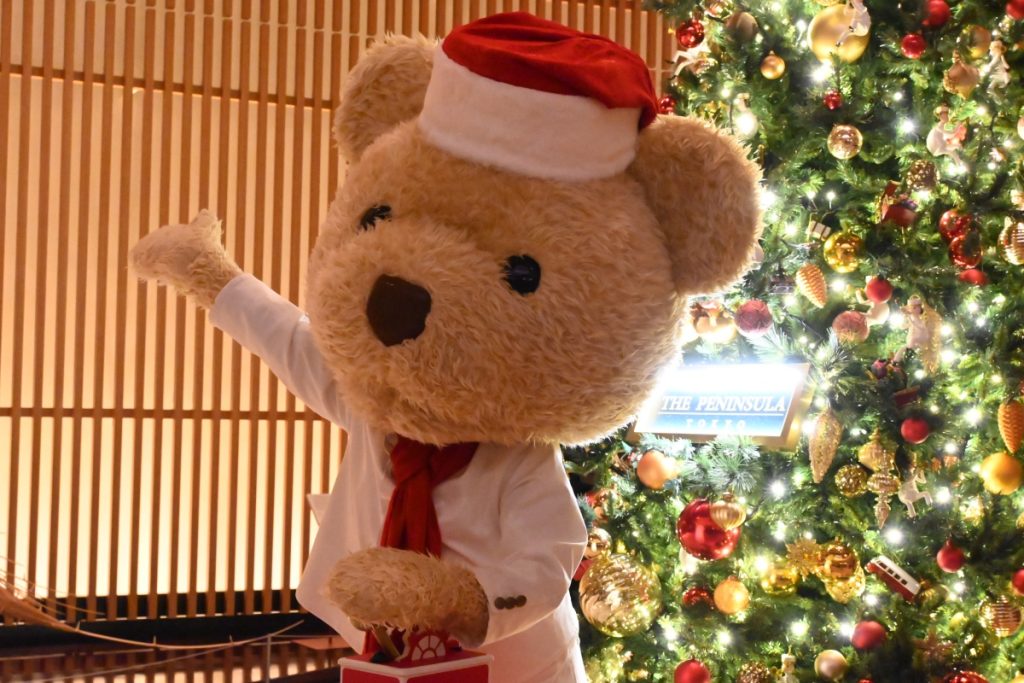 特別にサンタクロースの帽子をかぶったペニンシュラベア