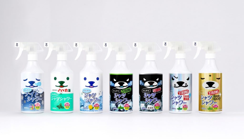 「ひんやりシャツシャワー」シリーズ。定番の「ひんやりシャツシャワー ミント＆グレープフルーツの香り」は1,320円